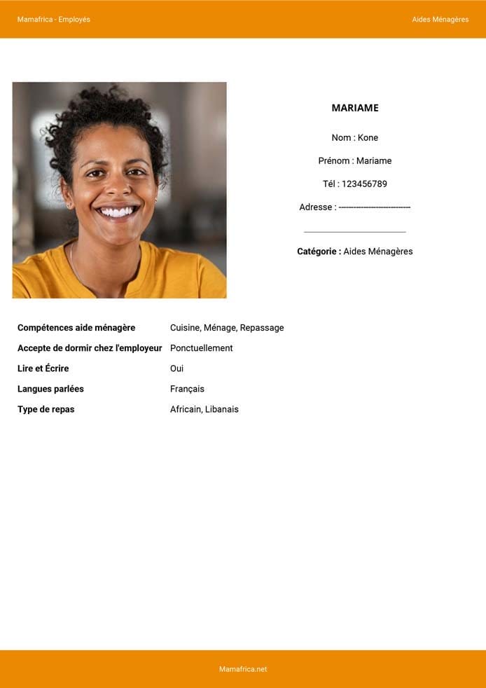 Abidjan Côte d'Ivoire chauffeur ménagère nounou garde d'enfants cuisinier employé de maison